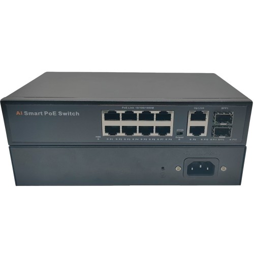 Коммутатор PoE 8 портов +2 uplink+2SFP 10/100/1000 Мбит/с POE012